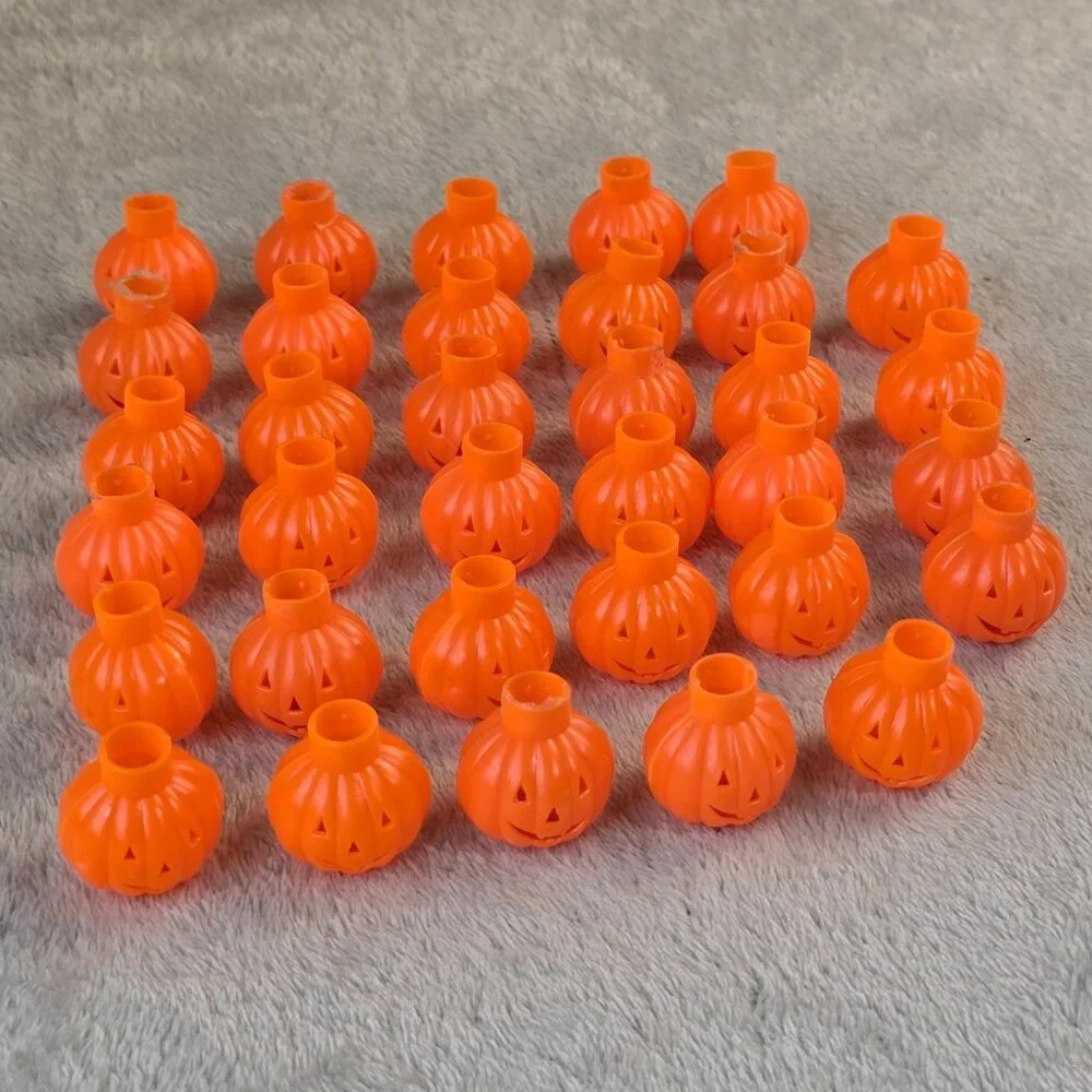Halloween Pumpkin Light Covers 34 Orange Plastic Jack O Lantern String Lights